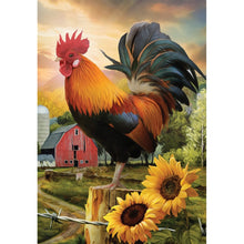 Load image into Gallery viewer, Rooster Sunflower 30x40cm(Canvas) full round drill diamond painting
