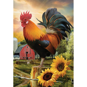 Rooster Sunflower 30x40cm(Canvas) full round drill diamond painting