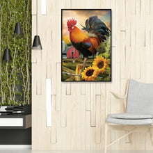 Load image into Gallery viewer, Rooster Sunflower 30x40cm(Canvas) full round drill diamond painting
