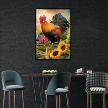 Load image into Gallery viewer, Rooster Sunflower 30x40cm(Canvas) full round drill diamond painting
