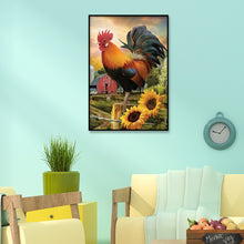 Load image into Gallery viewer, Rooster Sunflower 30x40cm(Canvas) full round drill diamond painting
