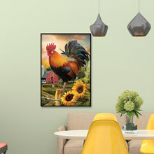 Load image into Gallery viewer, Rooster Sunflower 30x40cm(Canvas) full round drill diamond painting
