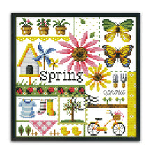 Load image into Gallery viewer, Spring 14CT Stamped Cross Stitch Kit 26x26cm(canvas)
