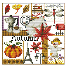 Load image into Gallery viewer, Autumn 14CT Stamped Cross Stitch Kit 27x26cm(canvas)
