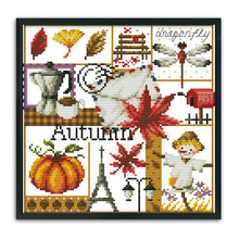 Load image into Gallery viewer, Autumn 14CT Stamped Cross Stitch Kit 27x26cm(canvas)
