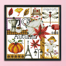 Load image into Gallery viewer, Autumn 14CT Stamped Cross Stitch Kit 27x26cm(canvas)
