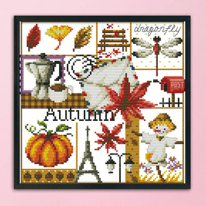 Autumn 14CT Stamped Cross Stitch Kit 27x26cm(canvas)