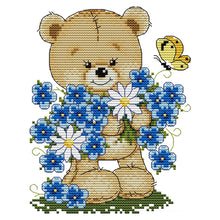 Load image into Gallery viewer, Bear 14CT Stamped Cross Stitch Kit 21x17cm(canvas)
