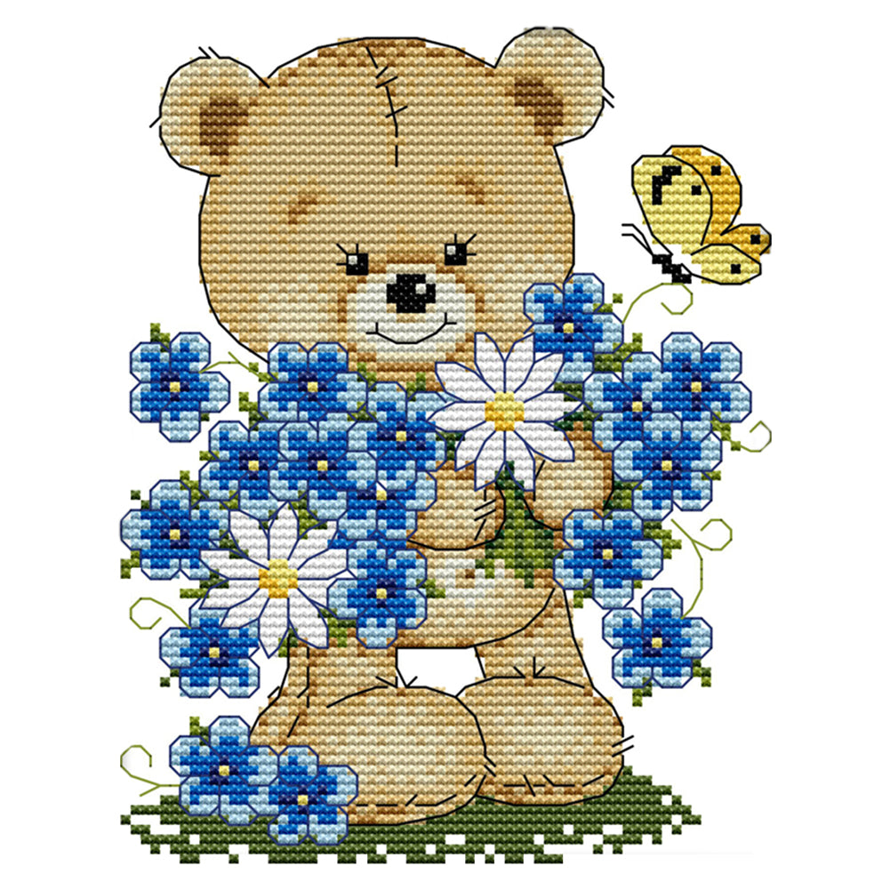 Bear 14CT Stamped Cross Stitch Kit 21x17cm(canvas)