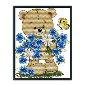 Bear 14CT Stamped Cross Stitch Kit 21x17cm(canvas)