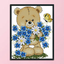 Load image into Gallery viewer, Bear 14CT Stamped Cross Stitch Kit 21x17cm(canvas)
