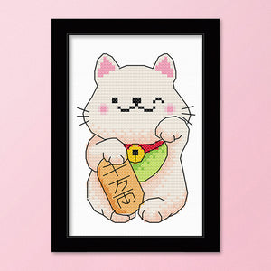 Lucky Cat 11CT Stamped Cross Stitch Kit 25x20cm(canvas)