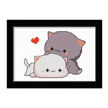 Load image into Gallery viewer, Couple Cat 11CT Stamped Cross Stitch Kit 25x20cm(canvas)
