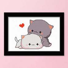 Load image into Gallery viewer, Couple Cat 11CT Stamped Cross Stitch Kit 25x20cm(canvas)
