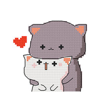 Load image into Gallery viewer, Couple Cat 11CT Stamped Cross Stitch Kit 25x20cm(canvas)
