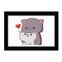 Load image into Gallery viewer, Couple Cat 11CT Stamped Cross Stitch Kit 25x20cm(canvas)
