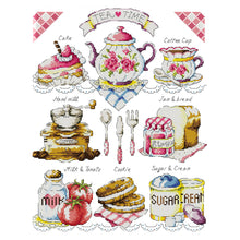 Load image into Gallery viewer, Tea Time 14CT Stamped Cross Stitch Kit 36x44cm(canvas)
