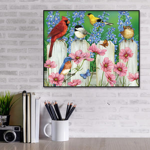Flower Birds 40x30cm(Canvas) full round drill diamond painting