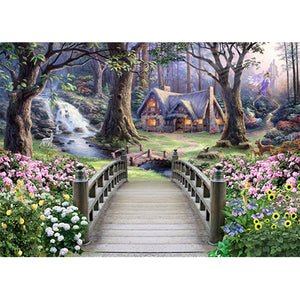 Bridge Over River 40x30cm(canvas) full round drill diamond painting