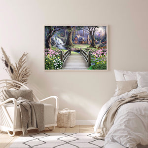 Bridge Over River 40x30cm(canvas) full round drill diamond painting