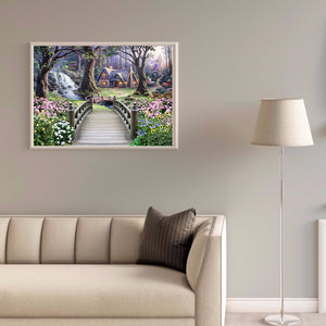 Bridge Over River 40x30cm(canvas) full round drill diamond painting