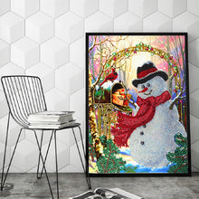 Load image into Gallery viewer, Snowman 30x40cm(canvas) partial special shaped drill diamond painting
