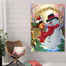 Load image into Gallery viewer, Snowman 30x40cm(canvas) partial special shaped drill diamond painting
