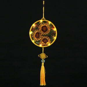 DIY Diamond Painting LED Hanging Light Ornaments Lamp (AA060 Sunflower)