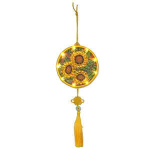 DIY Diamond Painting LED Hanging Light Ornaments Lamp (AA060 Sunflower)