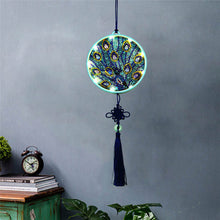 Load image into Gallery viewer, DIY Diamond Painting LED Hanging Light Ornaments Lamp (AA061 Peacock)
