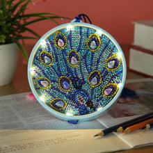 Load image into Gallery viewer, DIY Diamond Painting LED Hanging Light Ornaments Lamp (AA061 Peacock)
