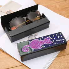 Load image into Gallery viewer, DIY Leather Diamond Painting Glasses Storage Case Mosaic Kit (Q37 Cat)
