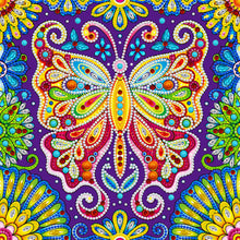 Load image into Gallery viewer, Luminous Butterfly 30x30cm(canvas) partial special shaped drill diamond painting
