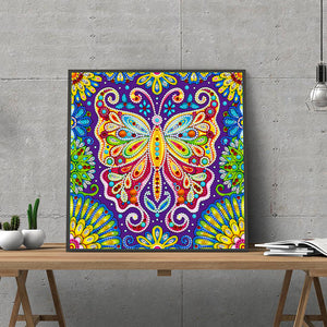 Luminous Butterfly 30x30cm(canvas) partial special shaped drill diamond painting