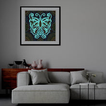 Load image into Gallery viewer, Luminous Butterfly 30x30cm(canvas) partial special shaped drill diamond painting
