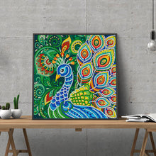 Load image into Gallery viewer, Luminous Peafowl 30x30cm(canvas) partial special shaped drill diamond painting
