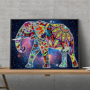 Luminous Elephant 30x40cm(canvas) partial special shaped drill diamond painting