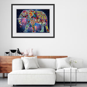 Luminous Elephant 30x40cm(canvas) partial special shaped drill diamond painting