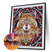 Load image into Gallery viewer, Tiger Luminous 30x40cm(canvas) partial special shaped drill diamond painting
