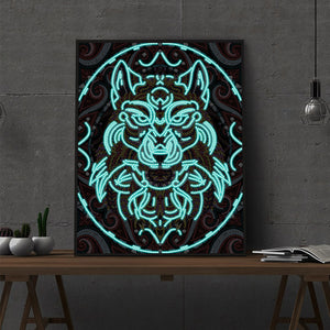 Tiger Luminous 30x40cm(canvas) partial special shaped drill diamond painting