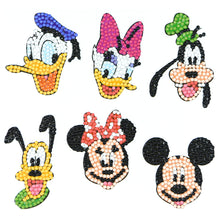 Load image into Gallery viewer, 6pcs Color Animal DIY Round  Self-adhesive Stickers Diamond Painting Kit

