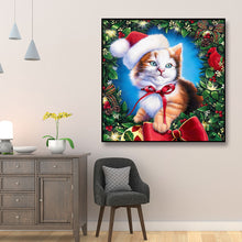 Load image into Gallery viewer, Christmas Cat 30x30cm(canvas) full round drill diamond painting
