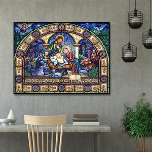 Religious 40x50cm(canvas) beautiful special shaped drill diamond painting