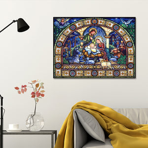 Religious 40x50cm(canvas) beautiful special shaped drill diamond painting