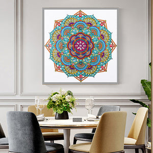 Color Mandala 30x30cm(canvas) beautiful special shaped drill diamond painting