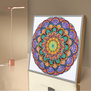 Color Mandala 30x30cm(canvas) beautiful special shaped drill diamond painting