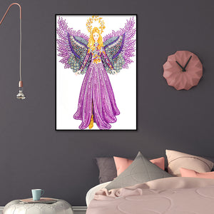 Purple Angel 30x40cm(canvas) beautiful special shaped drill diamond painting