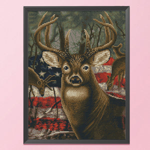 Deer 11CT Stamped Cross Stitch Kit 46x36cm(canvas)