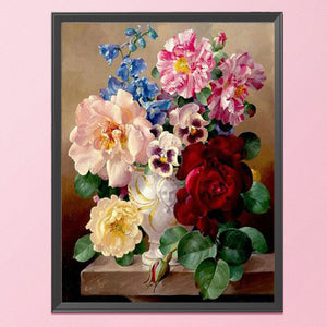 Charming Flowers 11CT Stamped Cross Stitch Kit 52x61cm(canvas)