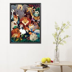 Animals 11CT Stamped Cross Stitch Kit 48x65cm(canvas)